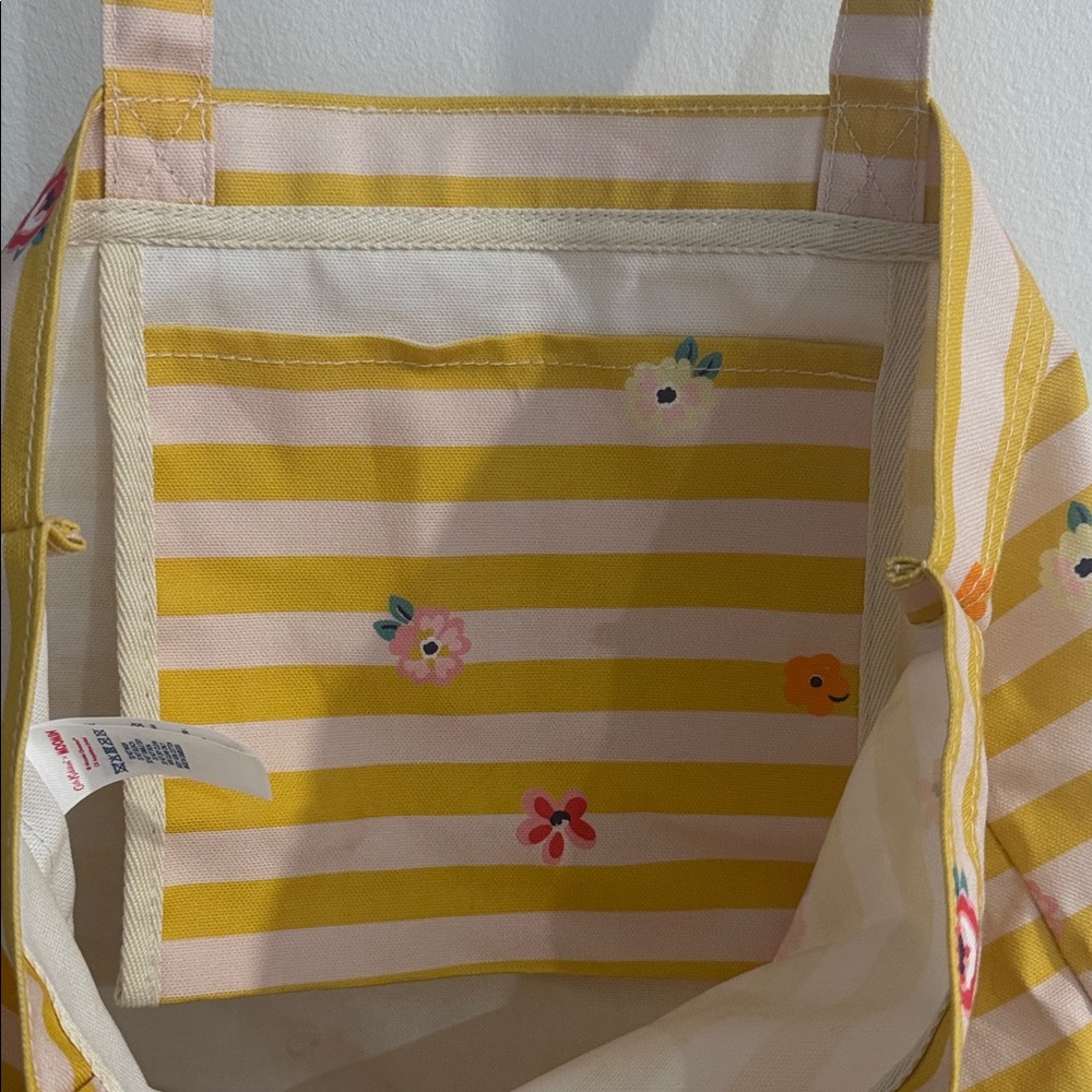 Cath Kidston X Moomin Striped Yellow Tote Bag with Cartoon Characters - Picture 8 of 10